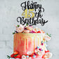 Leetaivie Happy 45Th Birthday Cake Topper, Black Gold Glitter Birthday Cake Topper, 45Th Anniversary/ 45Th Birthday Party Decora
