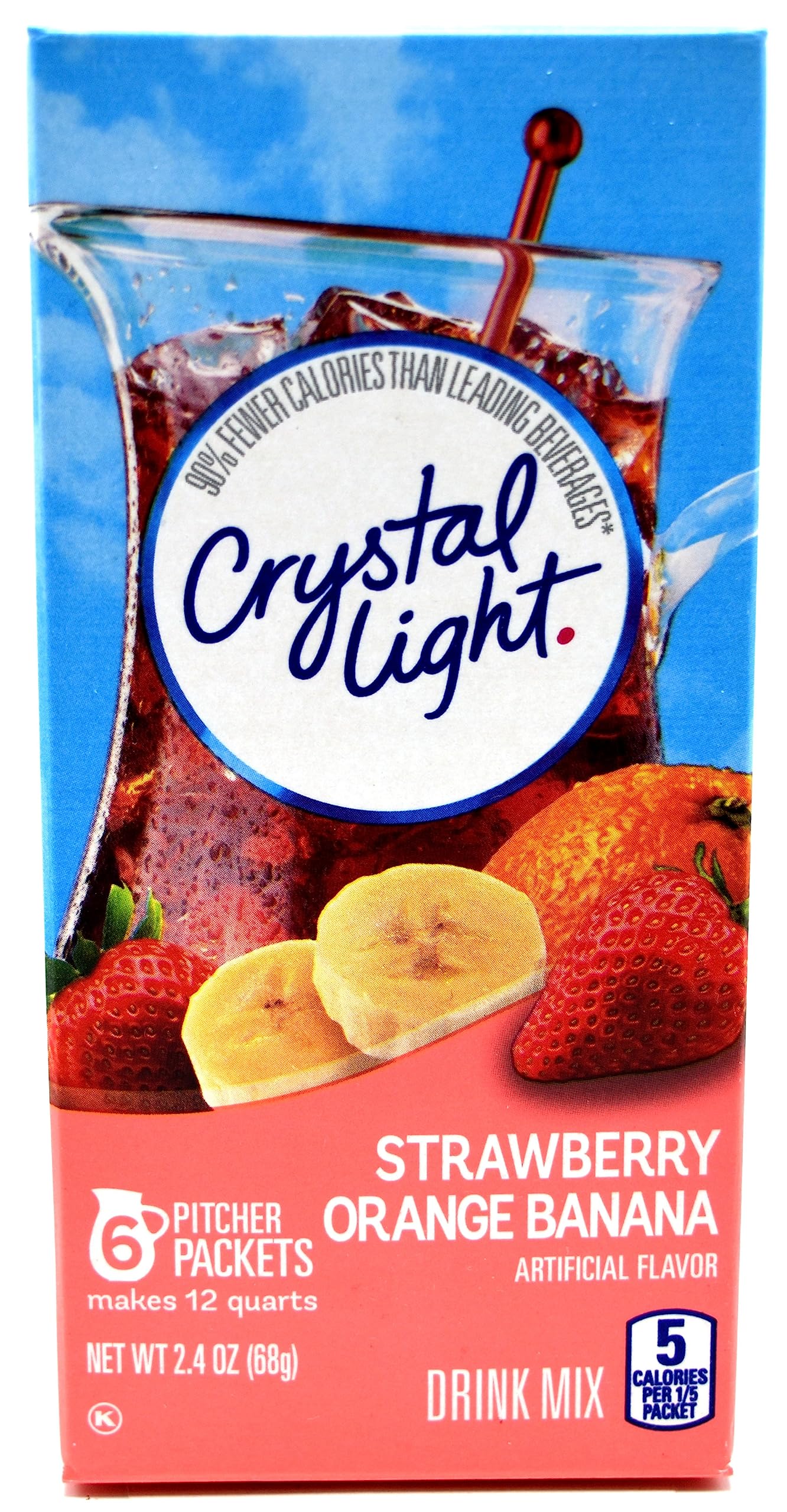 Crystal Light Strawberry Orange Banana Drink Mix, 12-Quart 2.4-Ounce Canister (Pack of 11)