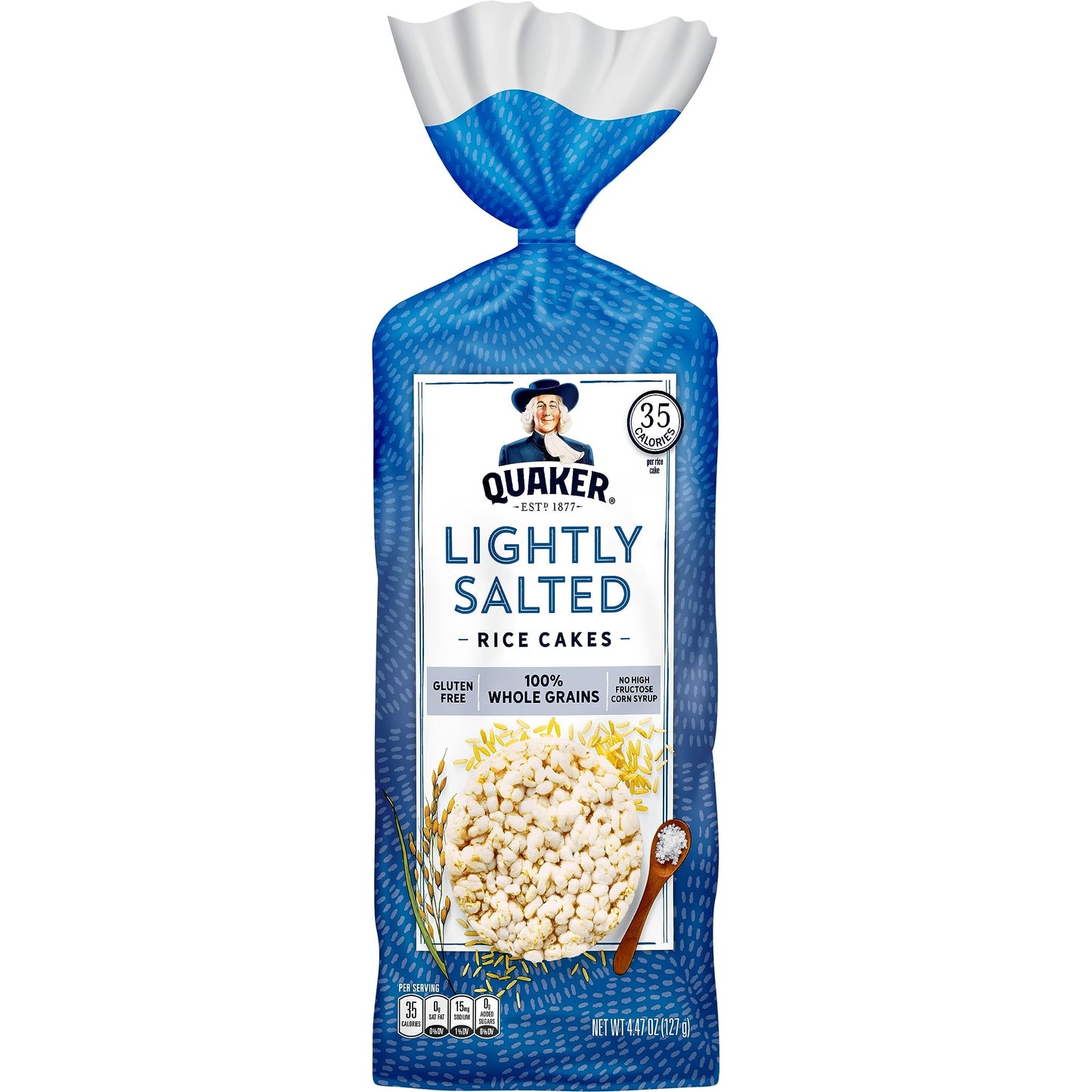 Quaker Large Rice Cakes, Lightly Salted, 4.47 oz (Pack of 6)