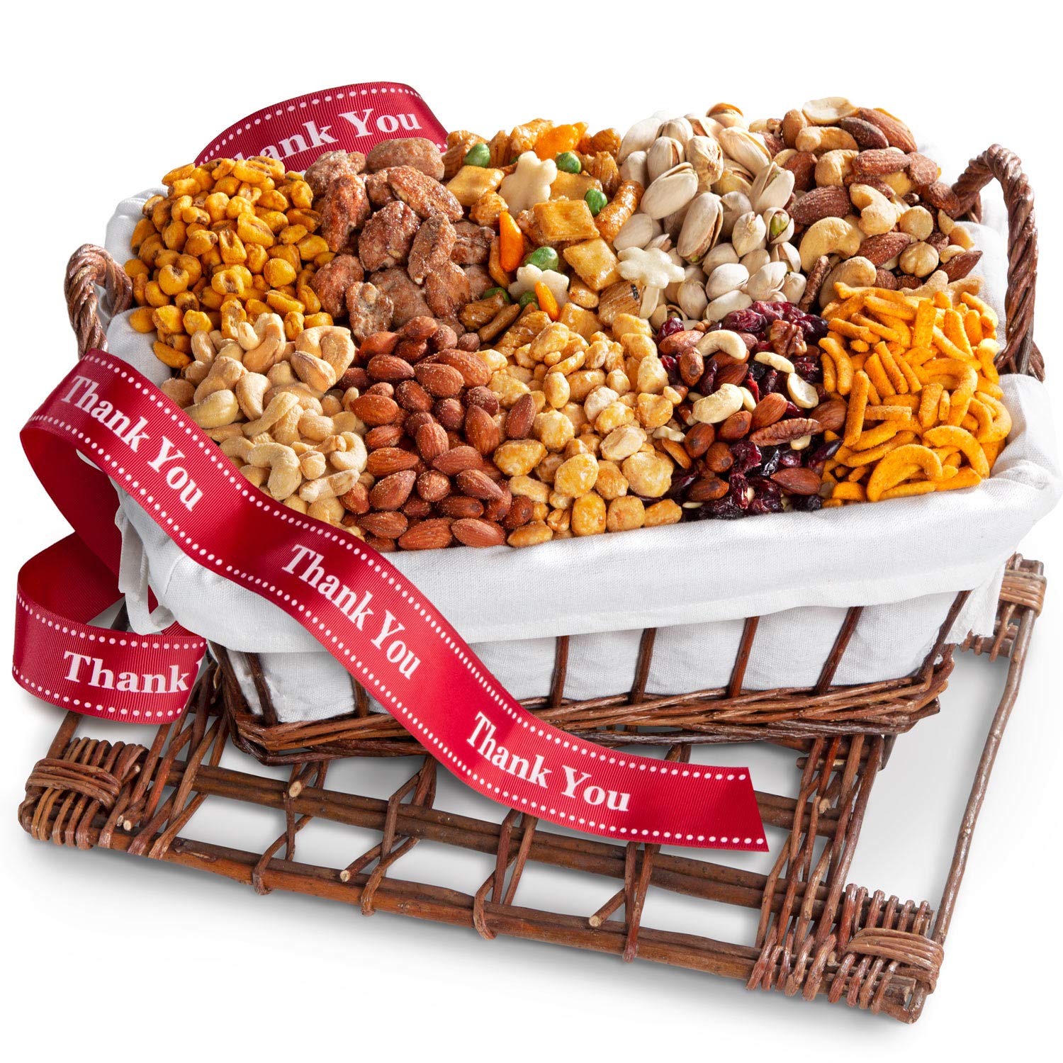 A Gift Inside Thank You Snacks And Nuts Gift Basket