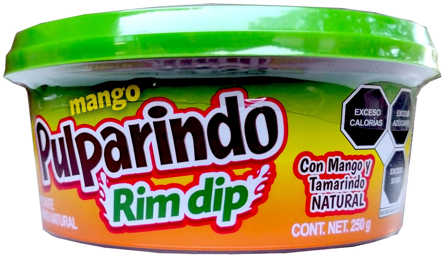 de la Rosa Pulparindo Rim Dip – Original/Mango Tamarind Candy Paste, 8 oz, Orange