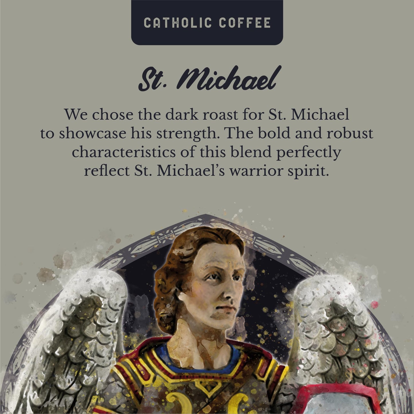 Catholic Coffee St. Michael the Archangel Dark Roast Coffee Pods, 12 Count, Single Serve for Keurig K-Cup malt-inspired