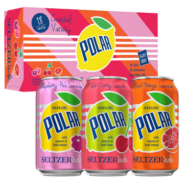 Polar Seltzer'Ade Coastal Variety Pack, 12 Fl Oz Cans, 18 Pack