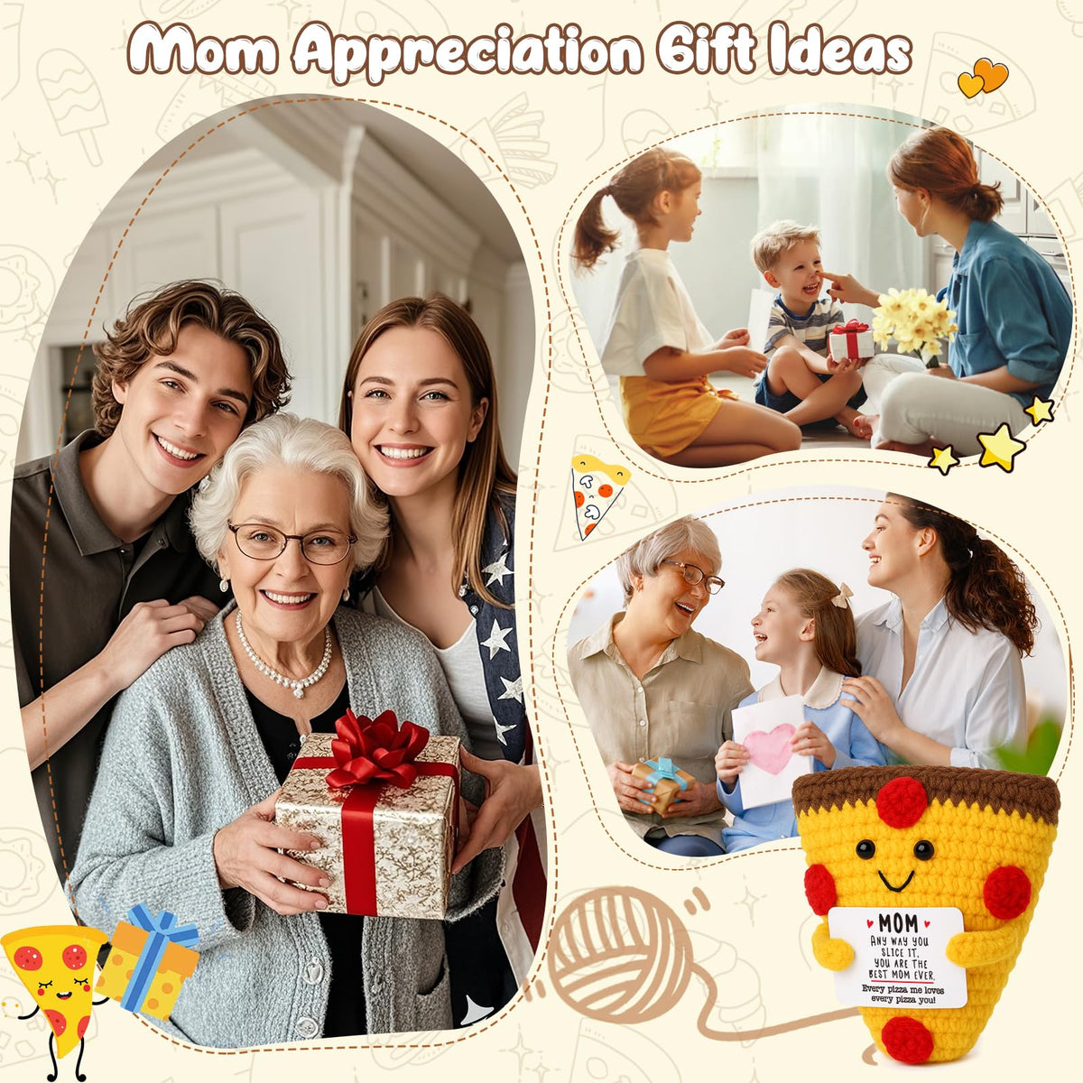 OCCdesign Mini Mom Christmas Birthday Gifts from Daughter Son Husband Cute Handmade Crochet for Mother Mommy New Bonus Stepmom M