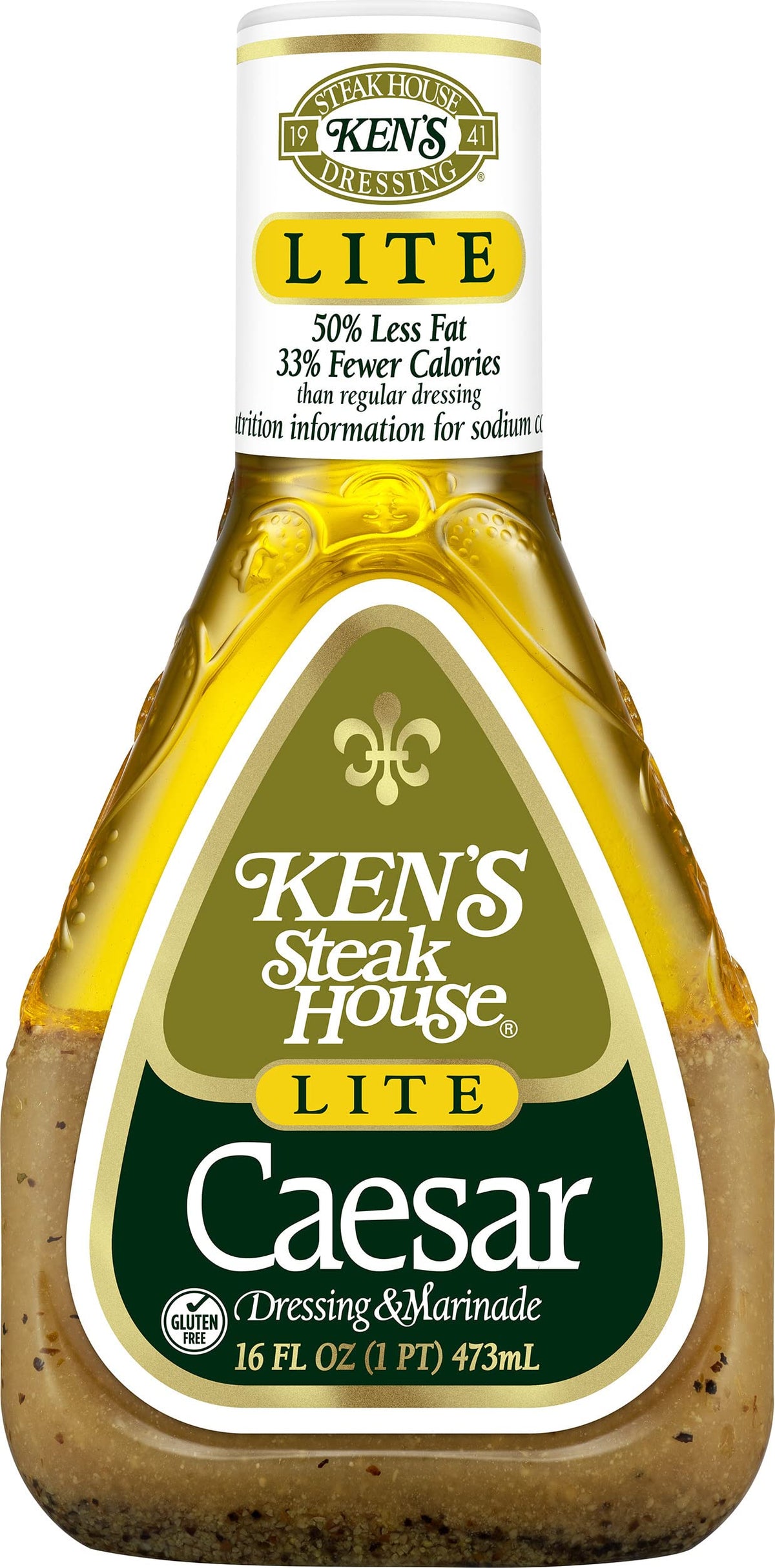 Kens Steak House Lite Caesar Dressing - 16 Fl Oz (Pack of 2)