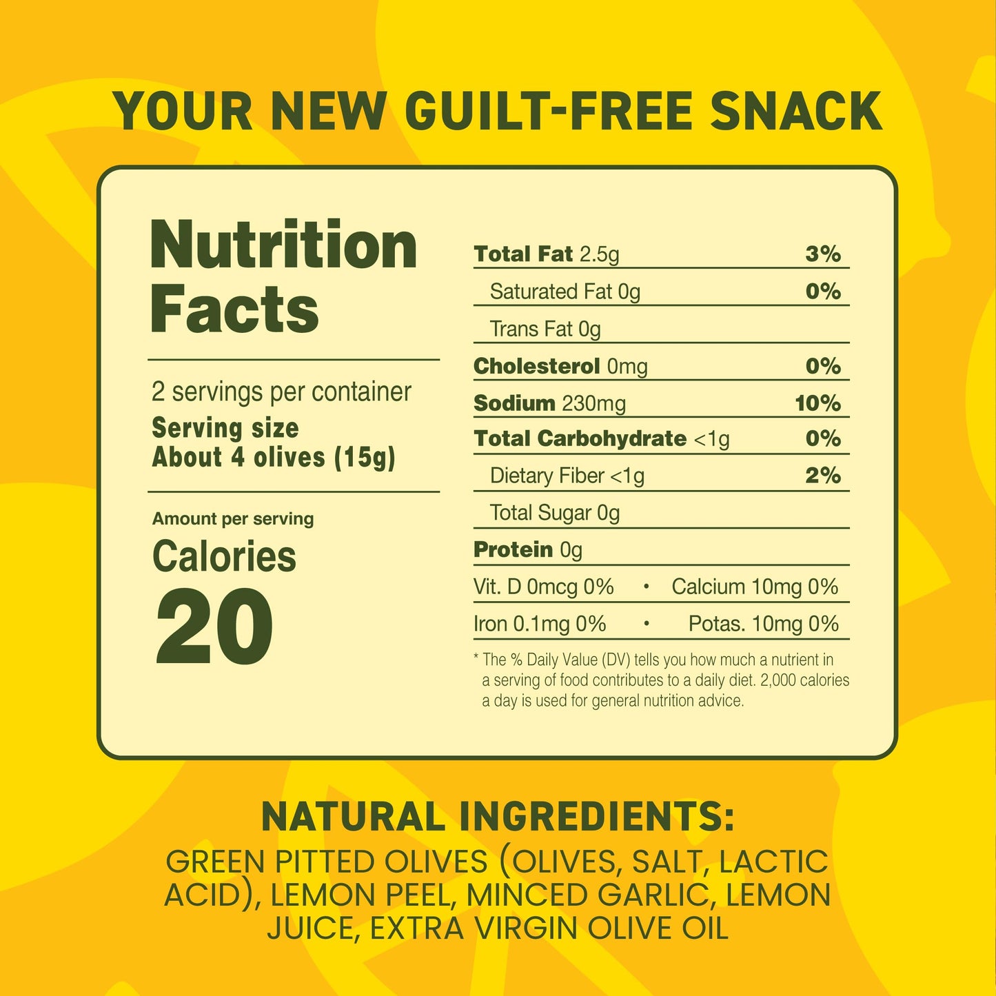Freestyle Snacks Olive Snack Packs - Jumbo Green Olives, All Natural, Non-GMO, 1.1oz (6 Pack)