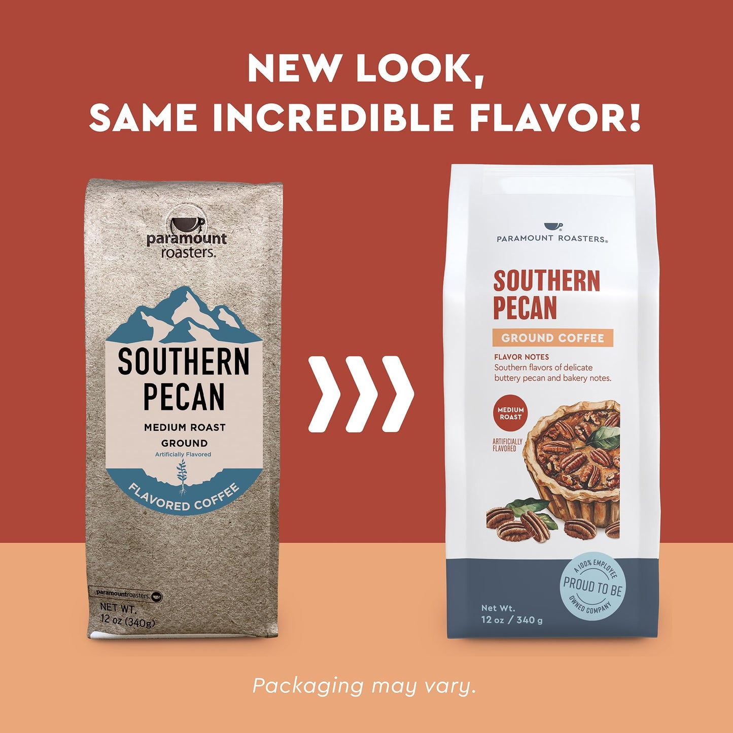 Paramount Roasters Southern Pecan Flavored Ground Coffee, Medium Roast, 12 Ounce Bag