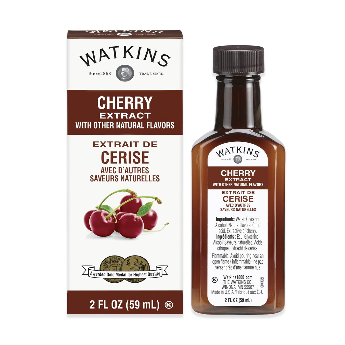 Watkins Cherry Extract With Other Natural Flavors, 2 Oz. Bottles, Pack Of 6 (Packaging May Vary)
