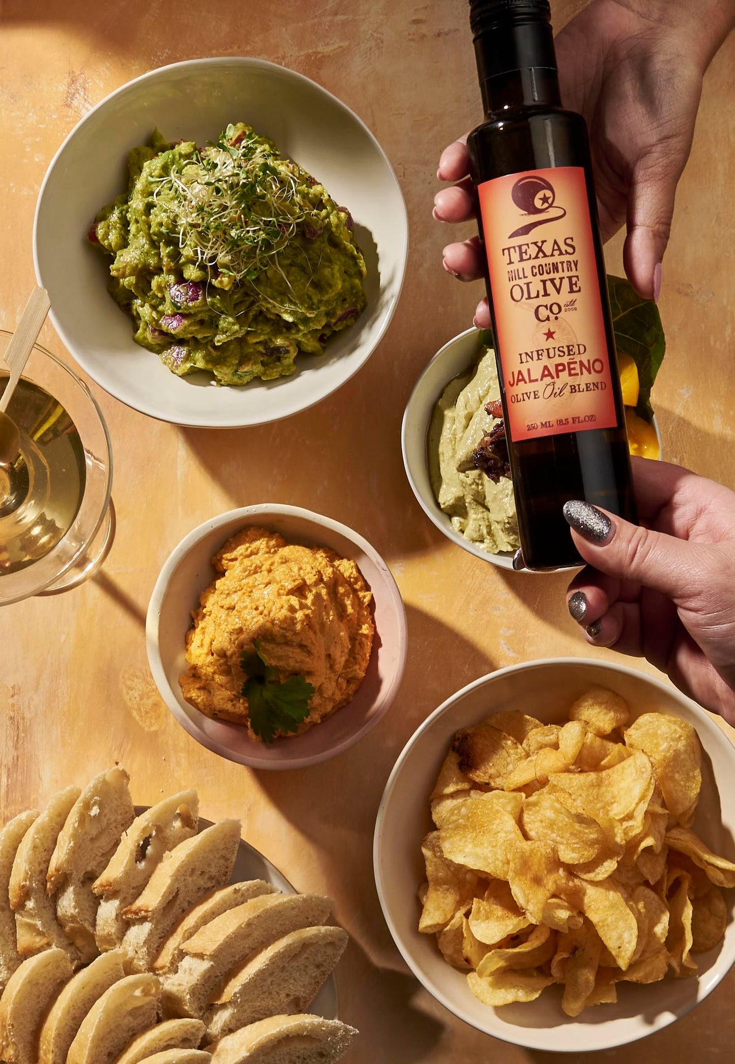 Texas Hill Country Olive Co Jalapeno Infused Olive Oil - Cold Pressed Gourmet EVOO - 16.9 Fl Oz - No Artificial Flavors