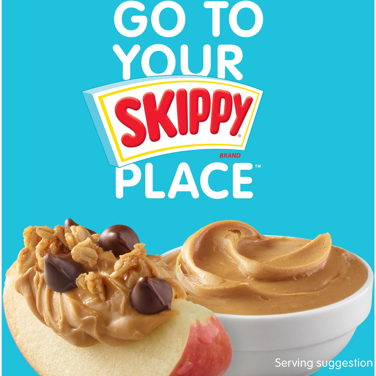 SKIPPY Natural Peanut Butter Spread, Creamy, 7g Protein, 15 oz (8 Pack)