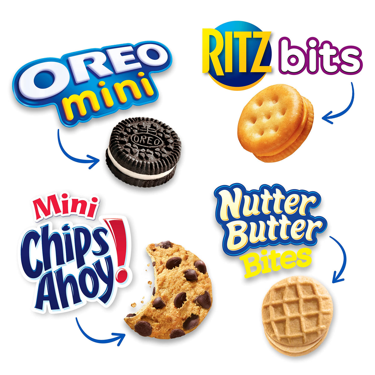 Nabisco Classic Mix Variety Pack, Oreo Mini, Chips Ahoy! Mini, Nutter Butter Bites, Ritz Bits Cheese, 20 Snack Packs
