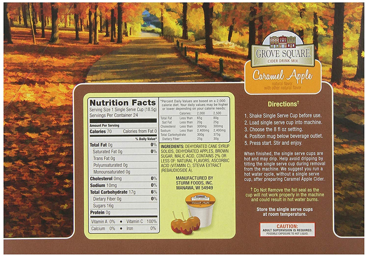 Grove Square Cider Single Serve Cups, Caramel Apple, 24 Count, Model 12G70674652