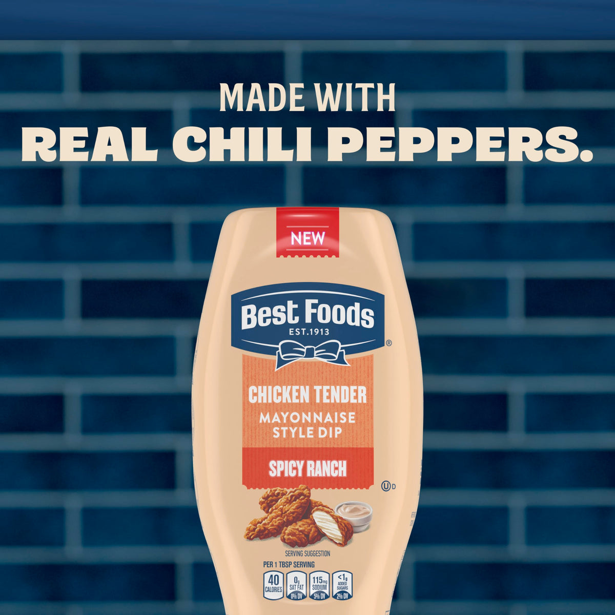 Best Foods Spicy Ranch Chicken Tender Mayonnaise Style Dip Spicy Ranch Delicious Flavor No Artificial Flavors 11.5 Fl Oz