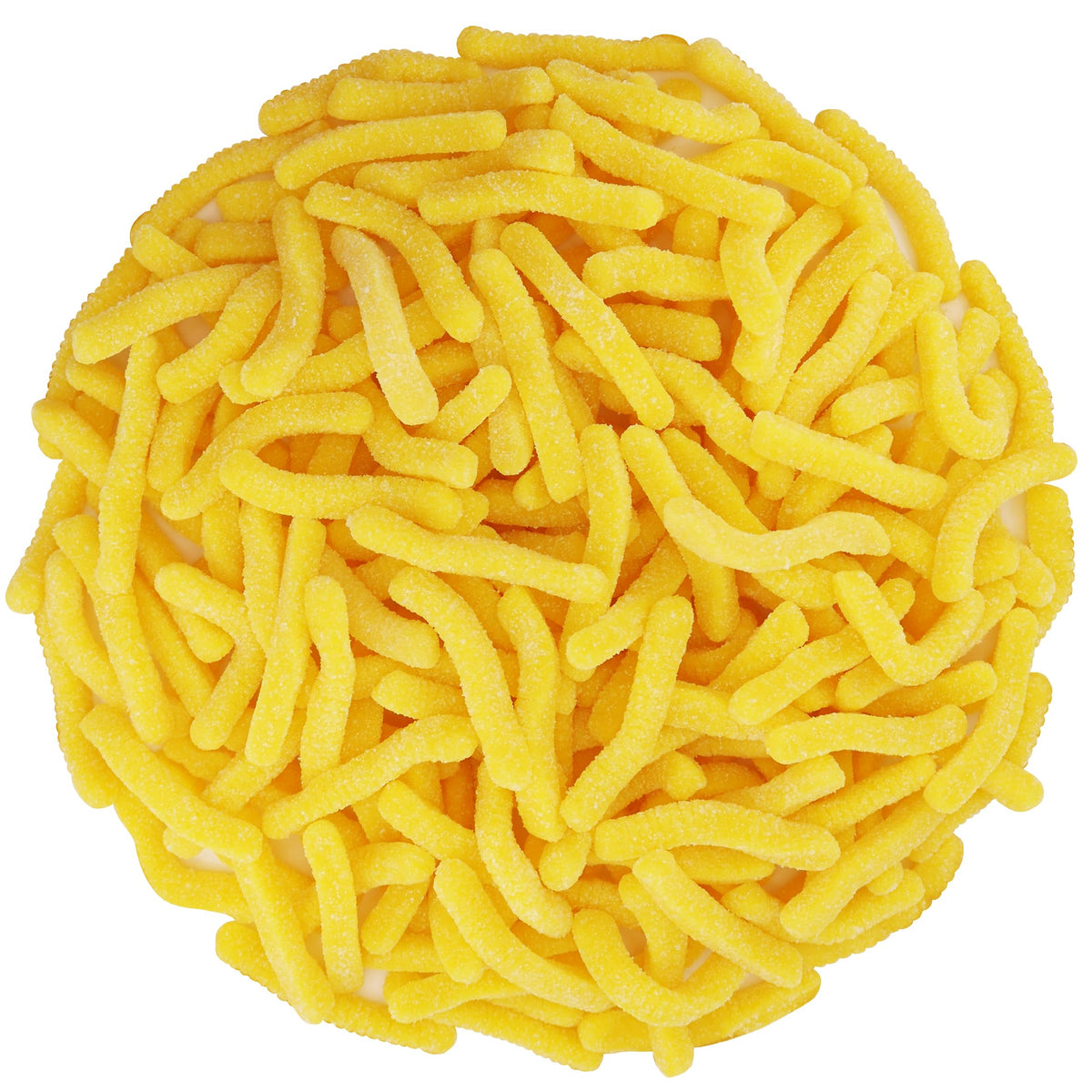 FirstChoiceCandy Sweet & Sour Gummy Worms, Multi Flavors and Solid Colors (5 Pound, Sour Yellow Pineapple)