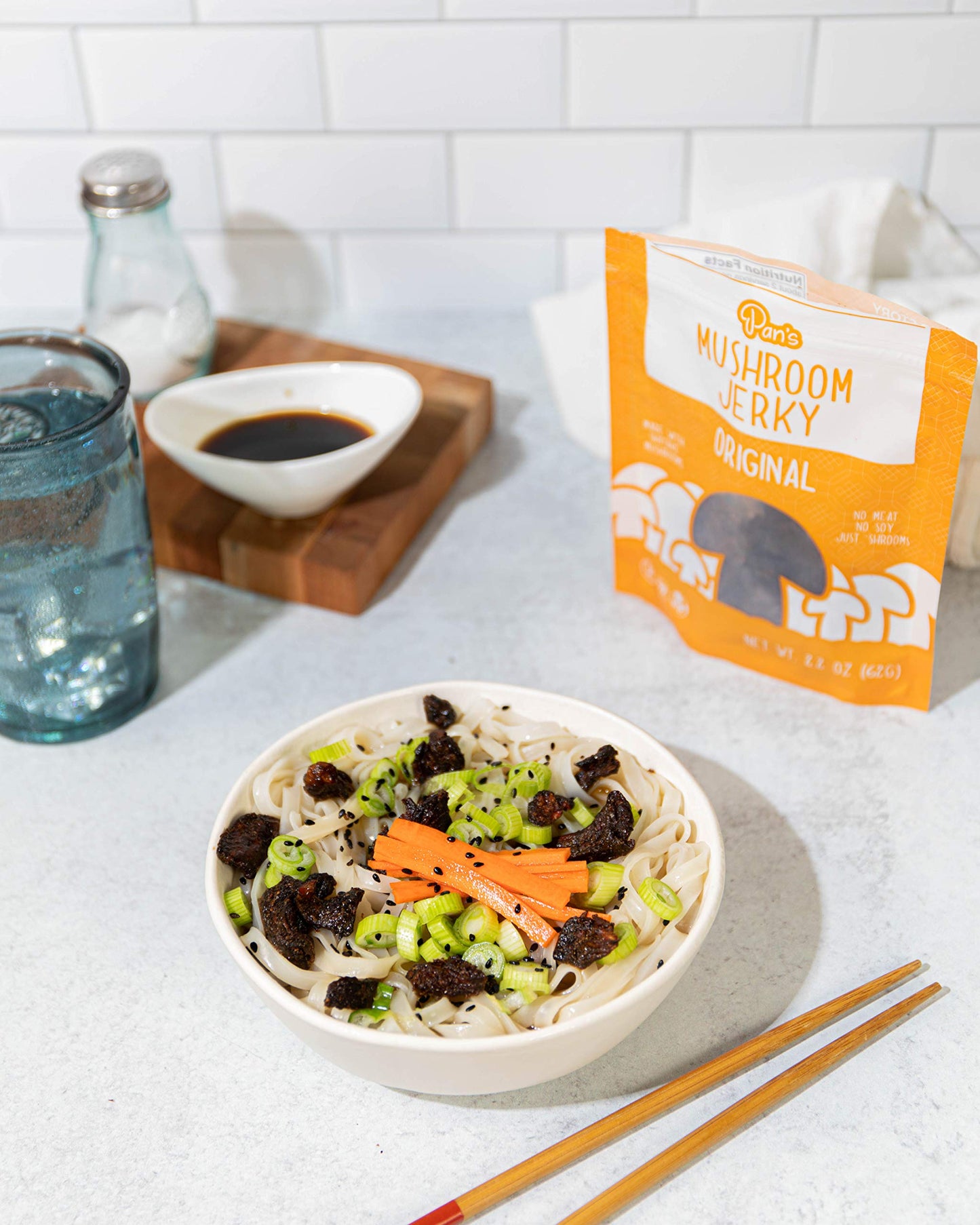 Pan s Mushroom Jerky, Vegan Snacks, Dried Mushrooms Shiitake, Plant based Jerky, Meatless Jerky, Gluten Free, High in Fiber, wi