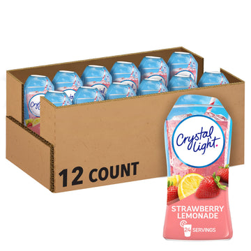 Crystal Light Sugar-Free Zero Calorie Liquid Water Enhancer - Strawberry Lemonade (1.62 Fl Oz Bottle, Pack Of 12)