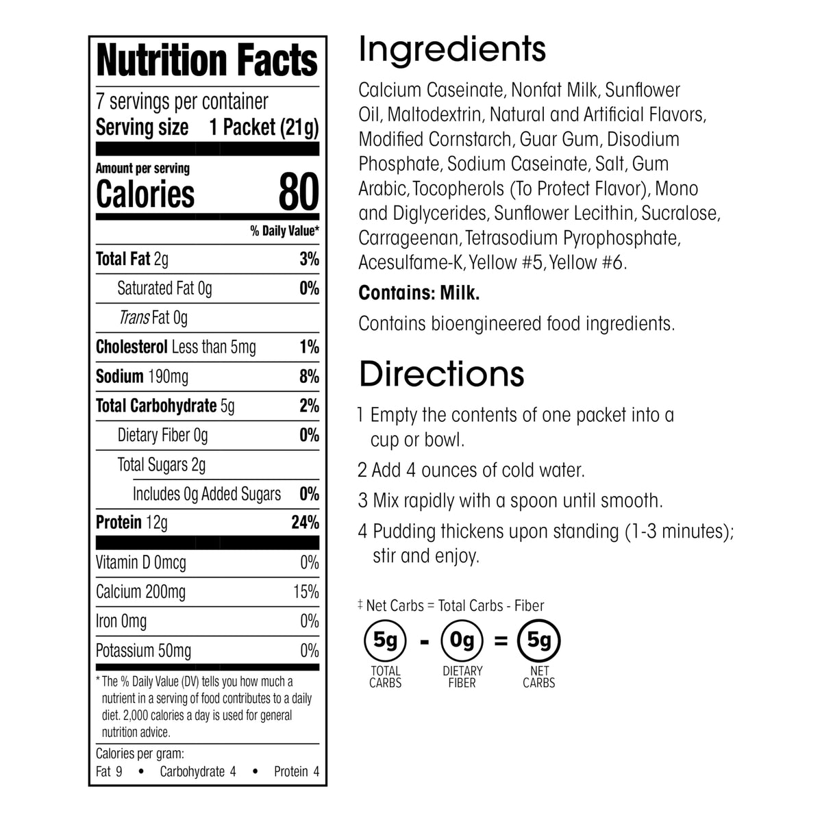 WonderSlim Protein Pudding, Banana Delight, Gluten Free, Low Carb, Low Sugar (7ct)