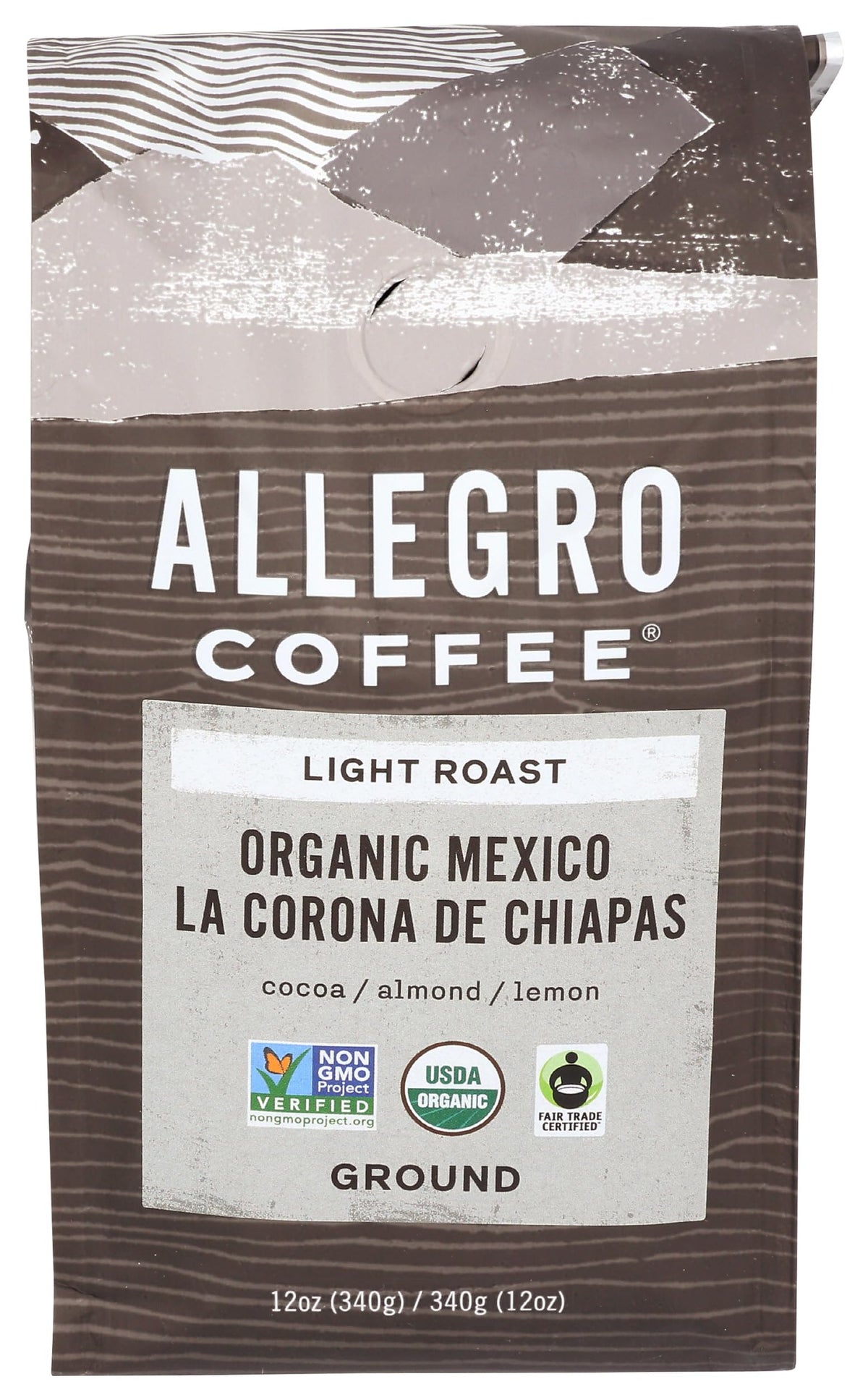 Allegro Coffee, Organic Mexico Light Roast Ground Coffee, 12 Oz.