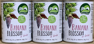 KC Commerce Nature's Charm Banana Blossom In Brine 18oz By KC Commerce (Pack of 3)