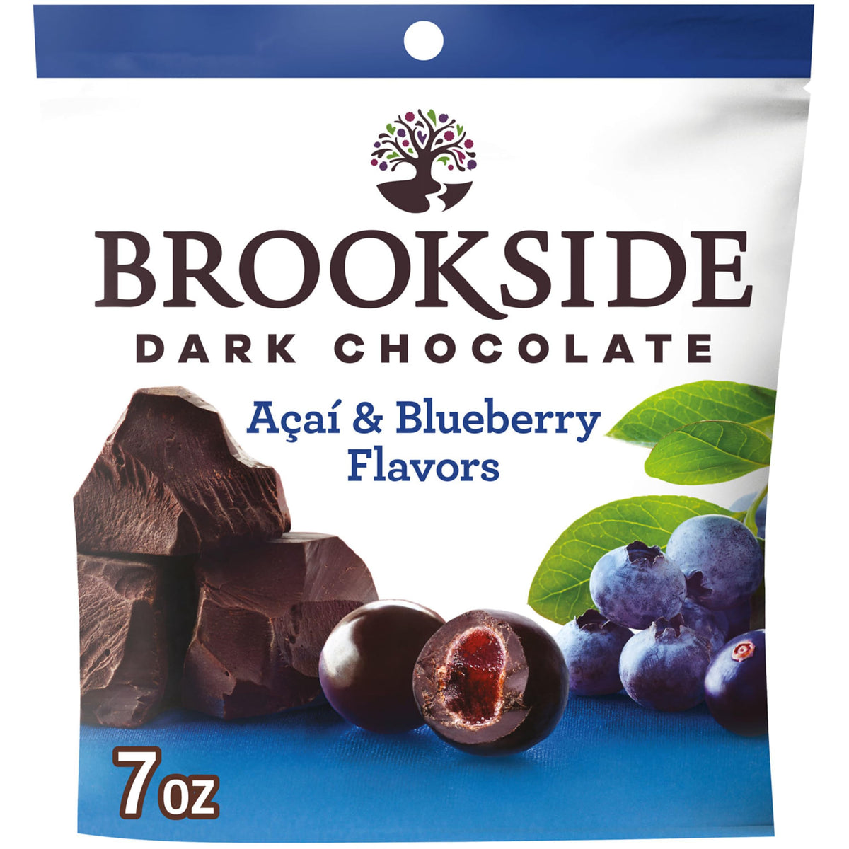 Brookside Dark Chocolate Snacking Chocolate Bag, Acai & Blueberry, 7 oz, Pack of 1