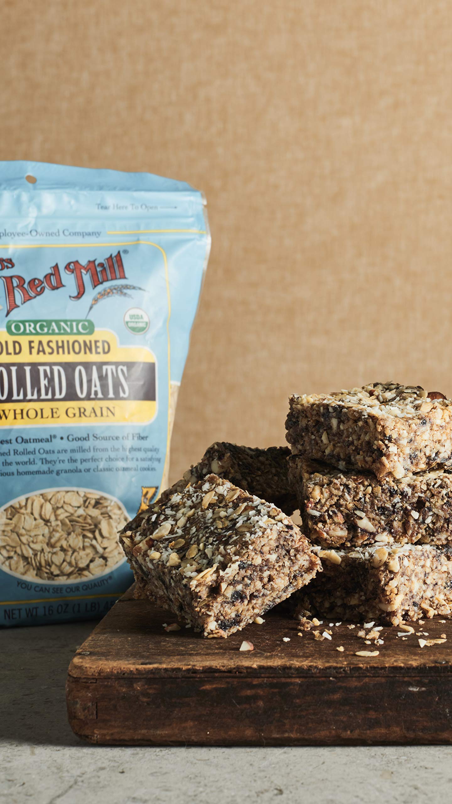 Bob s Red Mill Organic Old Fashioned Rolled Oats, 32oz (Pack of 4) - Non GMO, Whole Grain, Vegan, Kosher