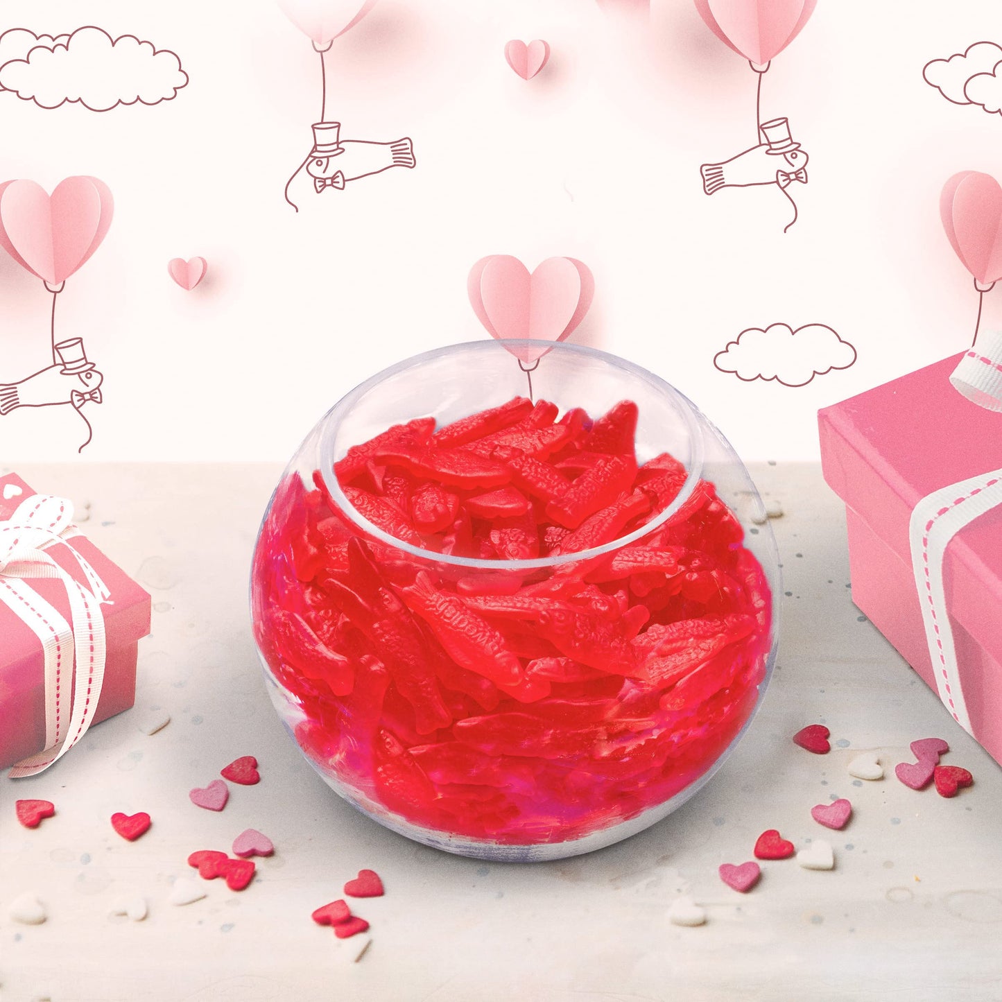 Swedish Fish Soft & Chewy Candy - 6.8 oz Heart Shaped Box, Red - Perfect for Valentine's Day