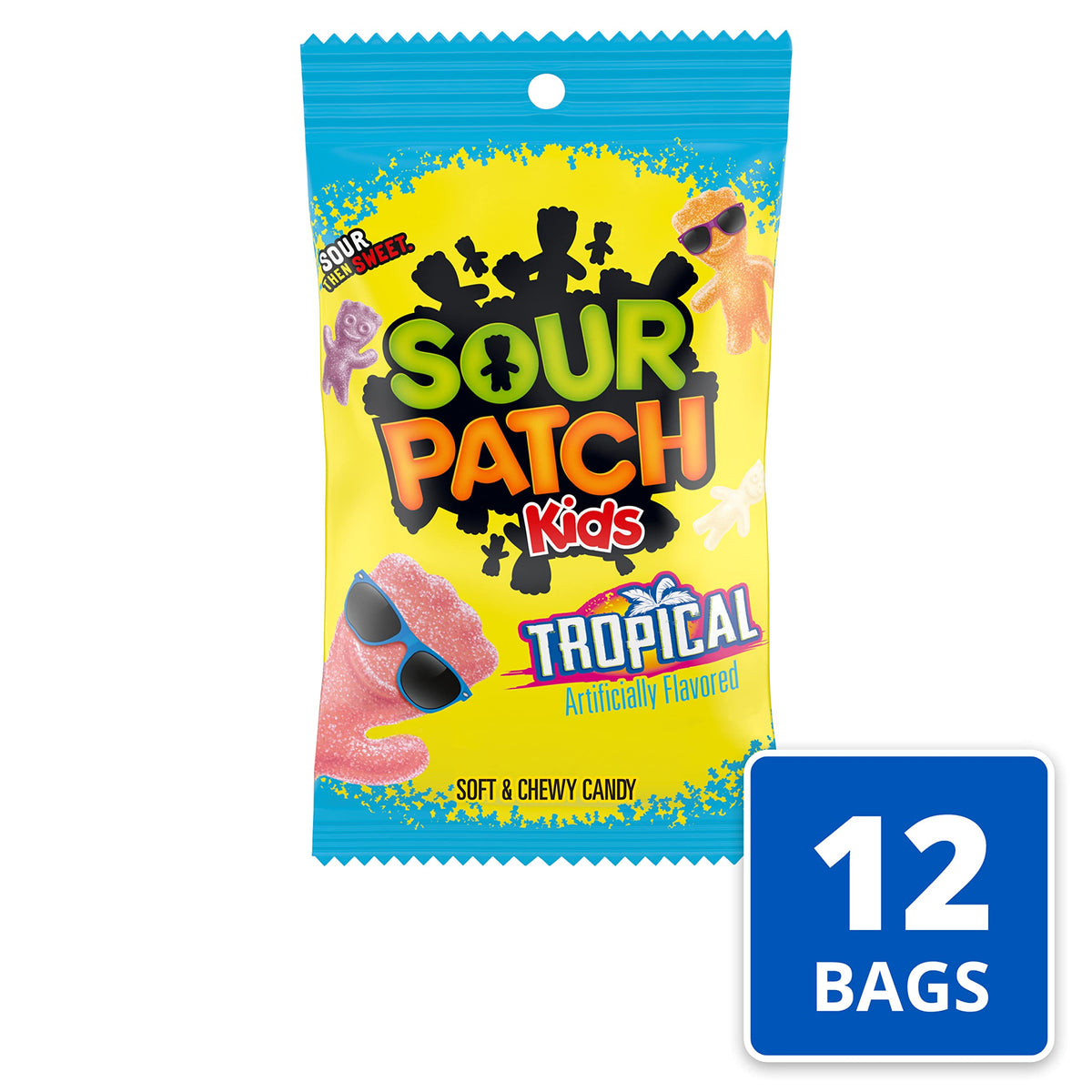 SOUR PATCH KIDS Tropical Soft & Chewy Candy, Bulk Candy, 12-8 oz Bags