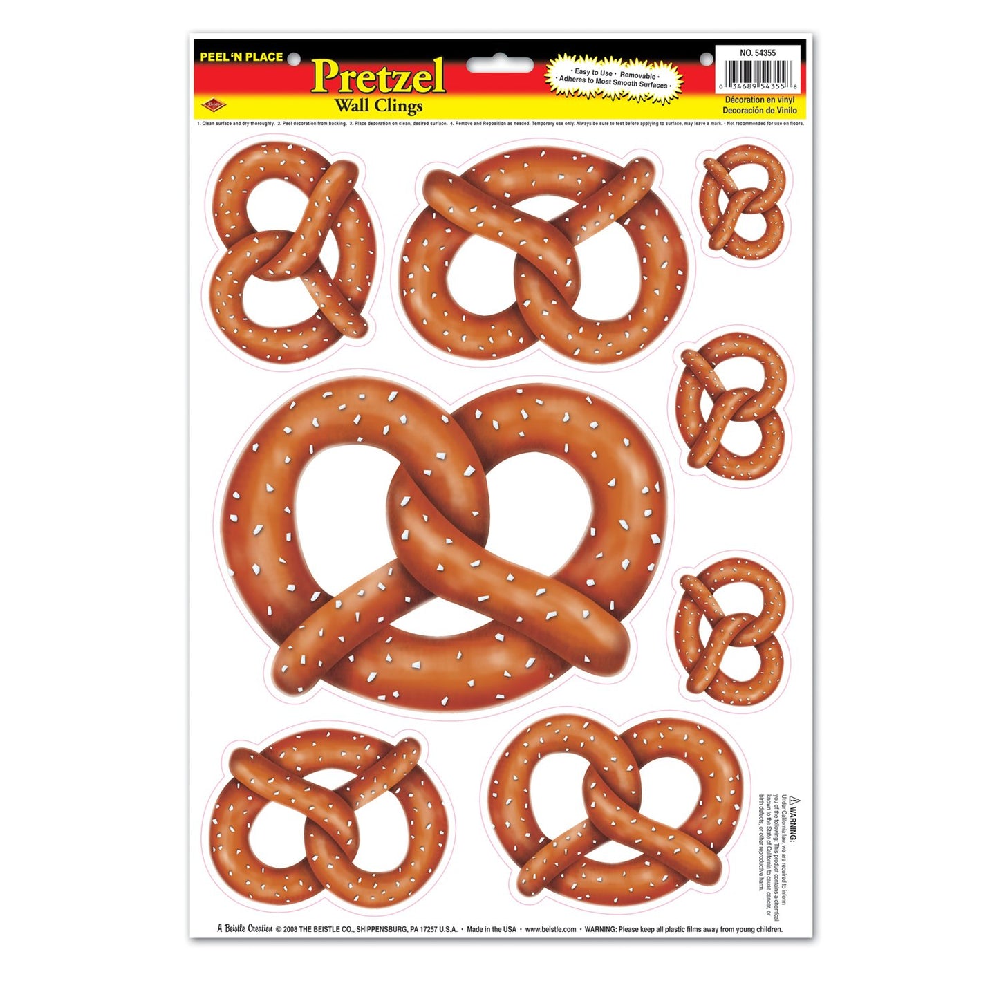 Pretzels Peel N Place Party Accessory (1 count) (8/Sh)
