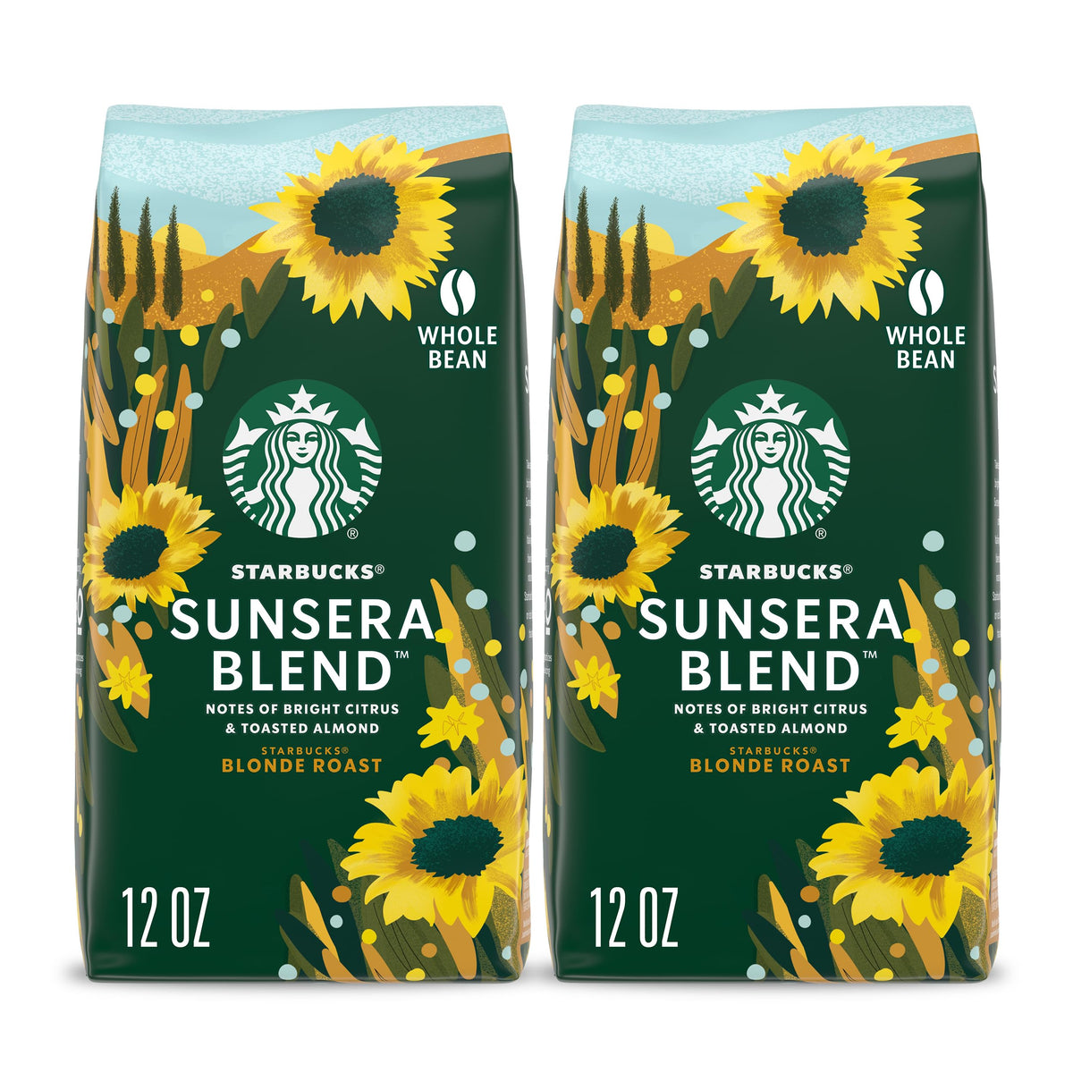 Starbucks Whole Bean Coffee  Sunsera Blend  100% Arabica  2 Bags  24 Oz (1.5 Lb) Total