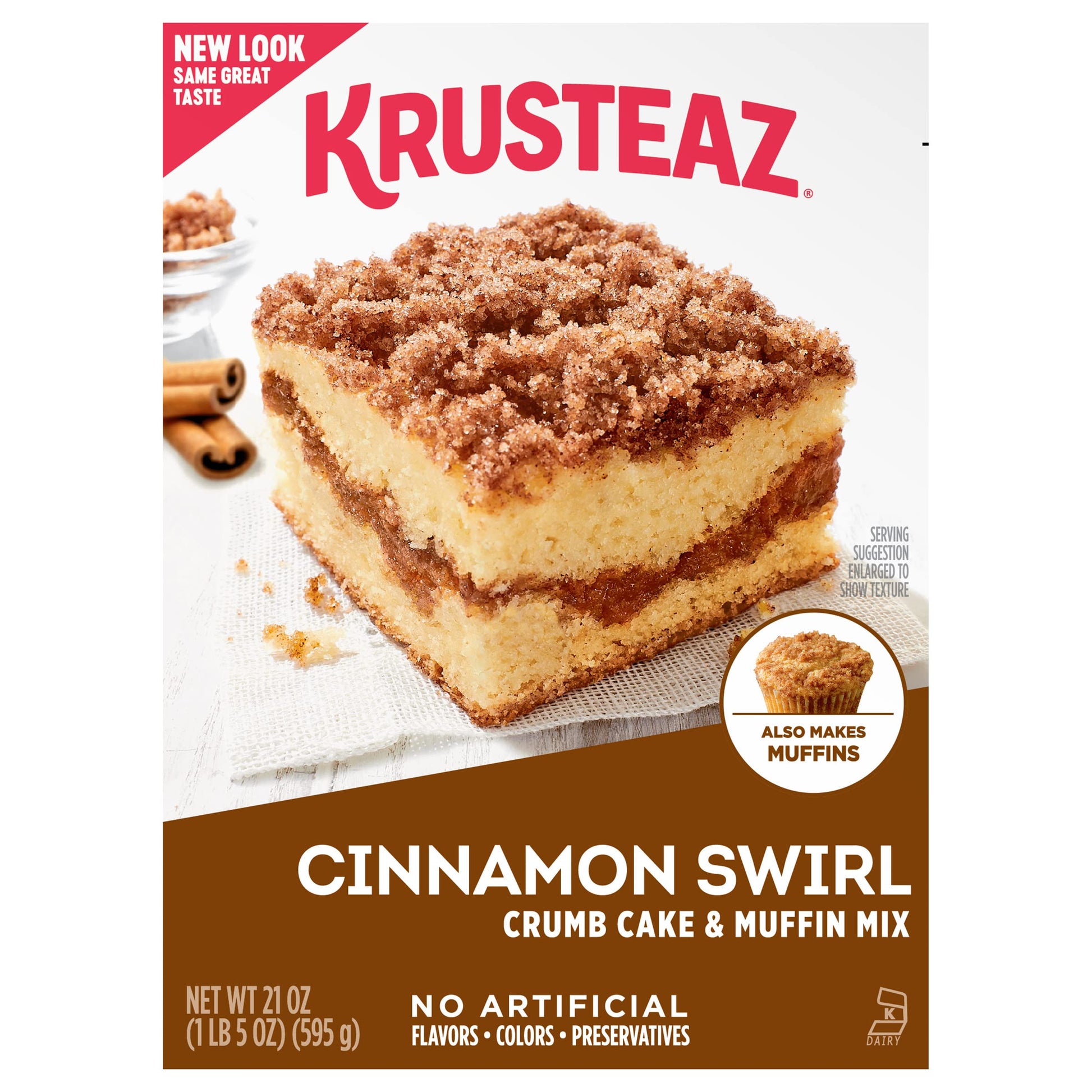 Krusteaz Cinnamon Swirl Crumb Cake & Muffin Mix, 12Count