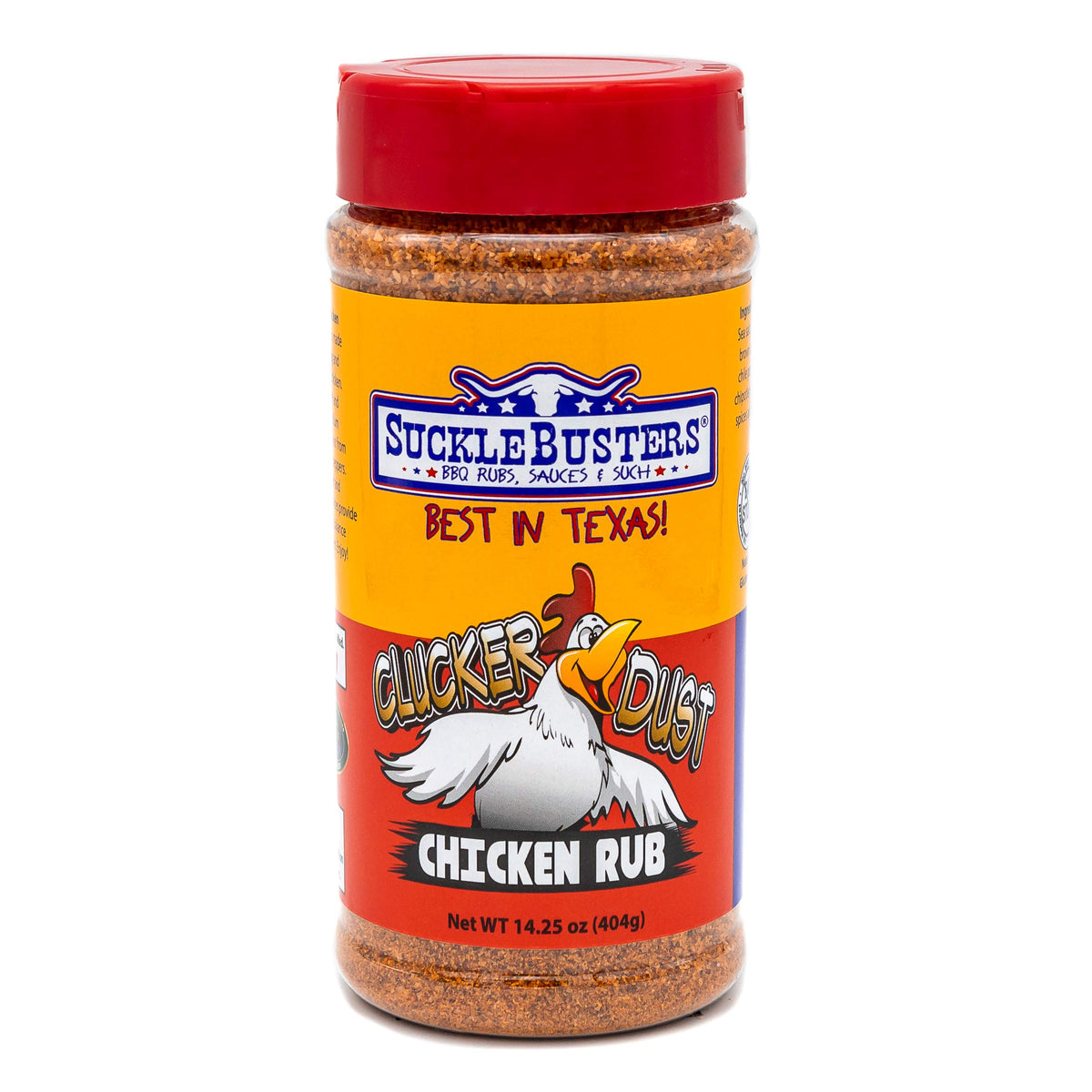 Sucklebusters Clucker Dust: Best Sweet & Spicy Chipotle Pepper Chicken Seasoning, Medium Heat, Gluten-Free, No Msg Shaker (14.5O