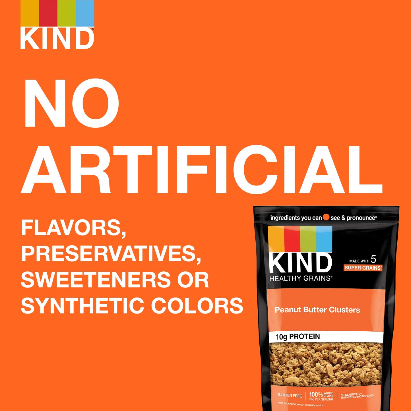 Kind Healthy Grains Granola, Healthy Snack, Peanut Butter Granola Clusters, 10G Protein, Snack Mix 11 Oz (3 Pack)