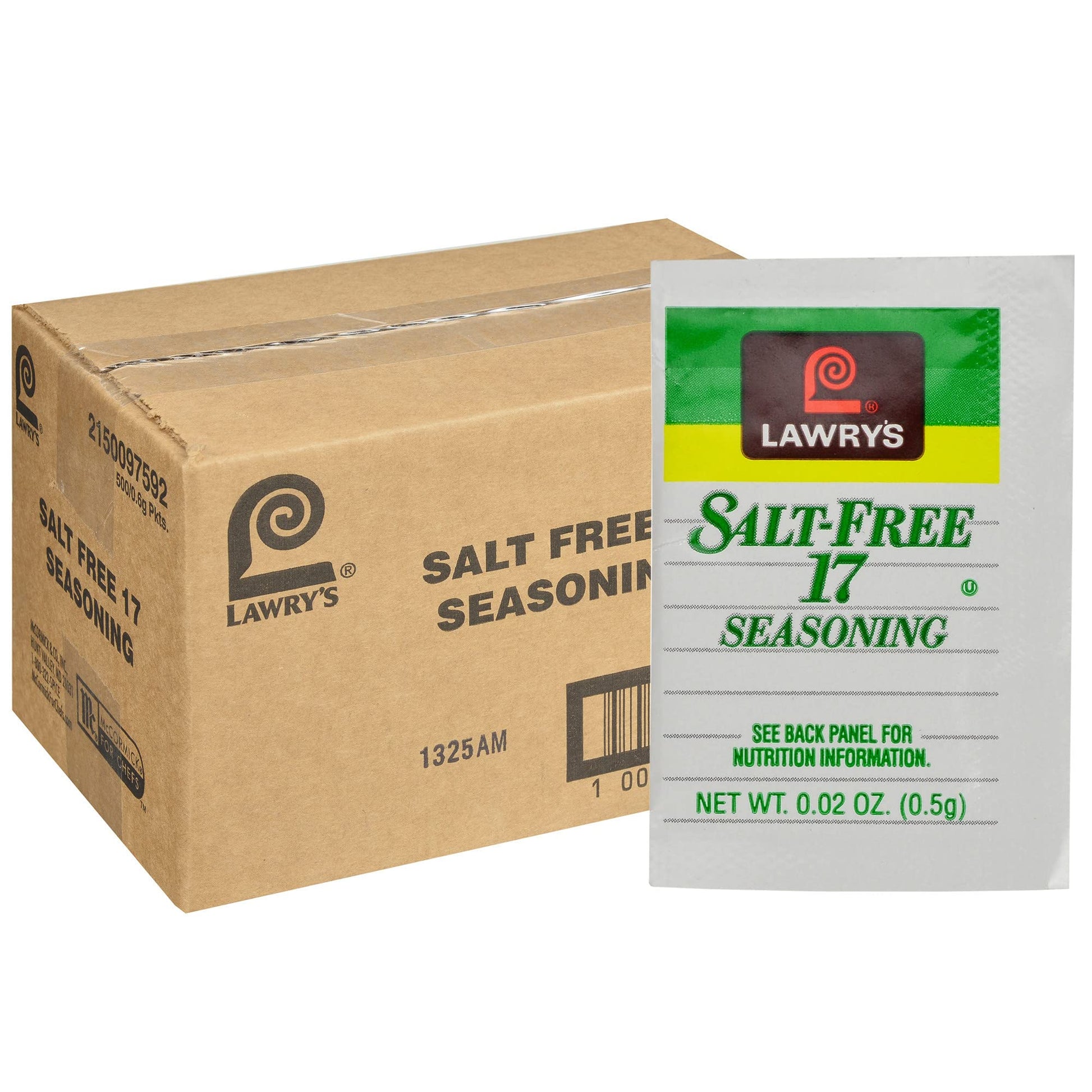 Lawrys 17 Seasoning Spice Blend Packets, Salt Free, 500 Count Box