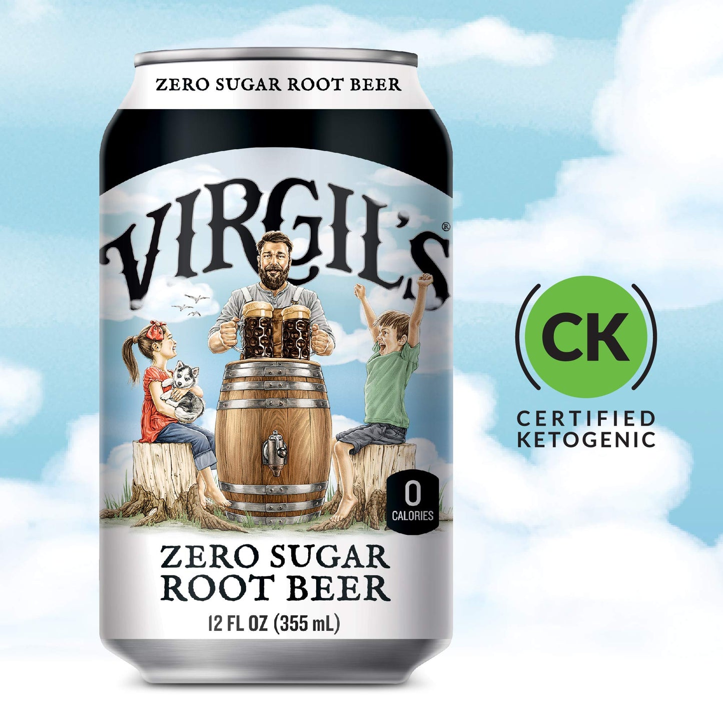 Virgils Zero Sugar Root malt-inspired, Keto Friendly Soda, 12 Fl Oz (Pack of 6), Great Tasting, Model 17710007