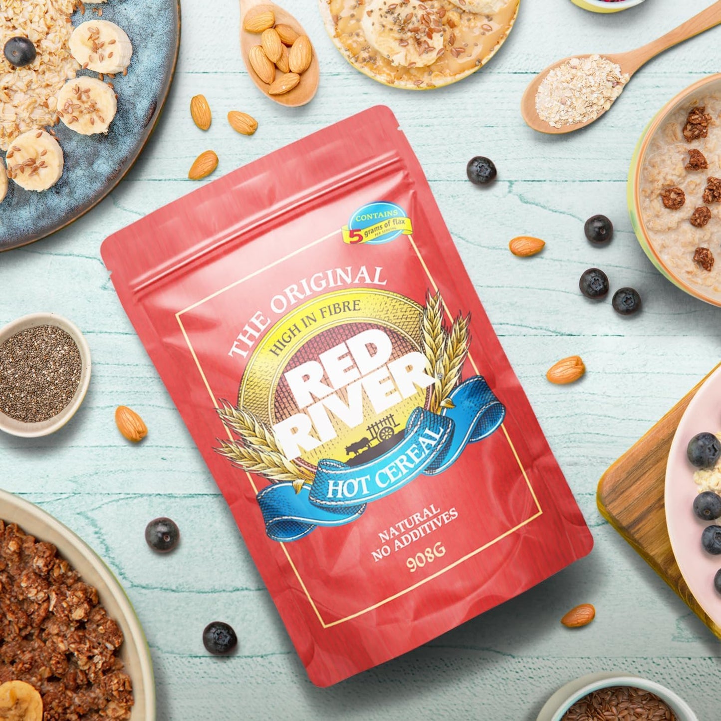Red River Cereal - Cracked Wheat Hot Cereal (2Lbs / 908G) Made In Canada At Arva Flour Mills - All Natural, No-Additives (1-Pack