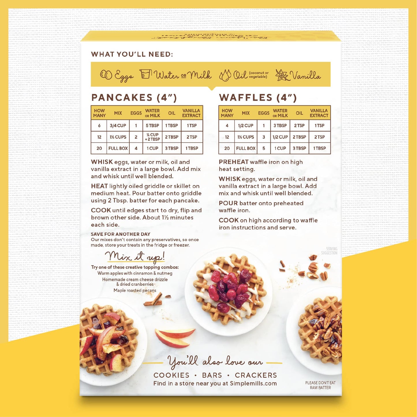 Simple Mills Almond Flour Pancake & Waffle Mix, Pumpkin, Gluten Free, Plant Based, 10.7 Ounce (Pack of 6)