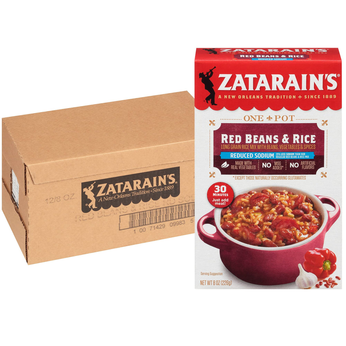 Zatarain'S Reduced Sodium Red Beans & Rice, 8 Oz (Pack Of 12)