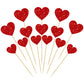 Gyufise 30Pcs Heart Cupcake Toppers Red Glitter Sweet Love Heart Cupcake Pick Decorations Valentine'S Day Cake Decorations For W