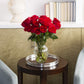 KaBloom Flowers - Mothers Day Collection - The Romantic Classic Bouquet of 18 Fresh Red Roses (Farm-Fresh) with Vase|Gift for Birthday  Thank You  Valentine  Mothers Day Fresh Flowers