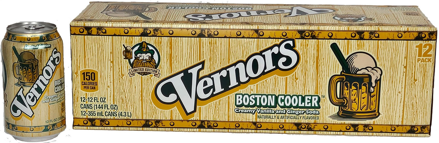 Vernors Flavor Blendger Soda (Ale) Boston Cooler Edition Creamy Vanilla 12-Pack 12-Ounce Cans In Fridge Pack (12-Count)