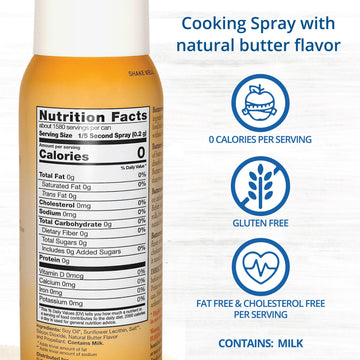 BUTTER BUDS Buttermist Food Spray & Pan Release, Natural Butter Flavor, 17 Oz Each, 2-Pack
