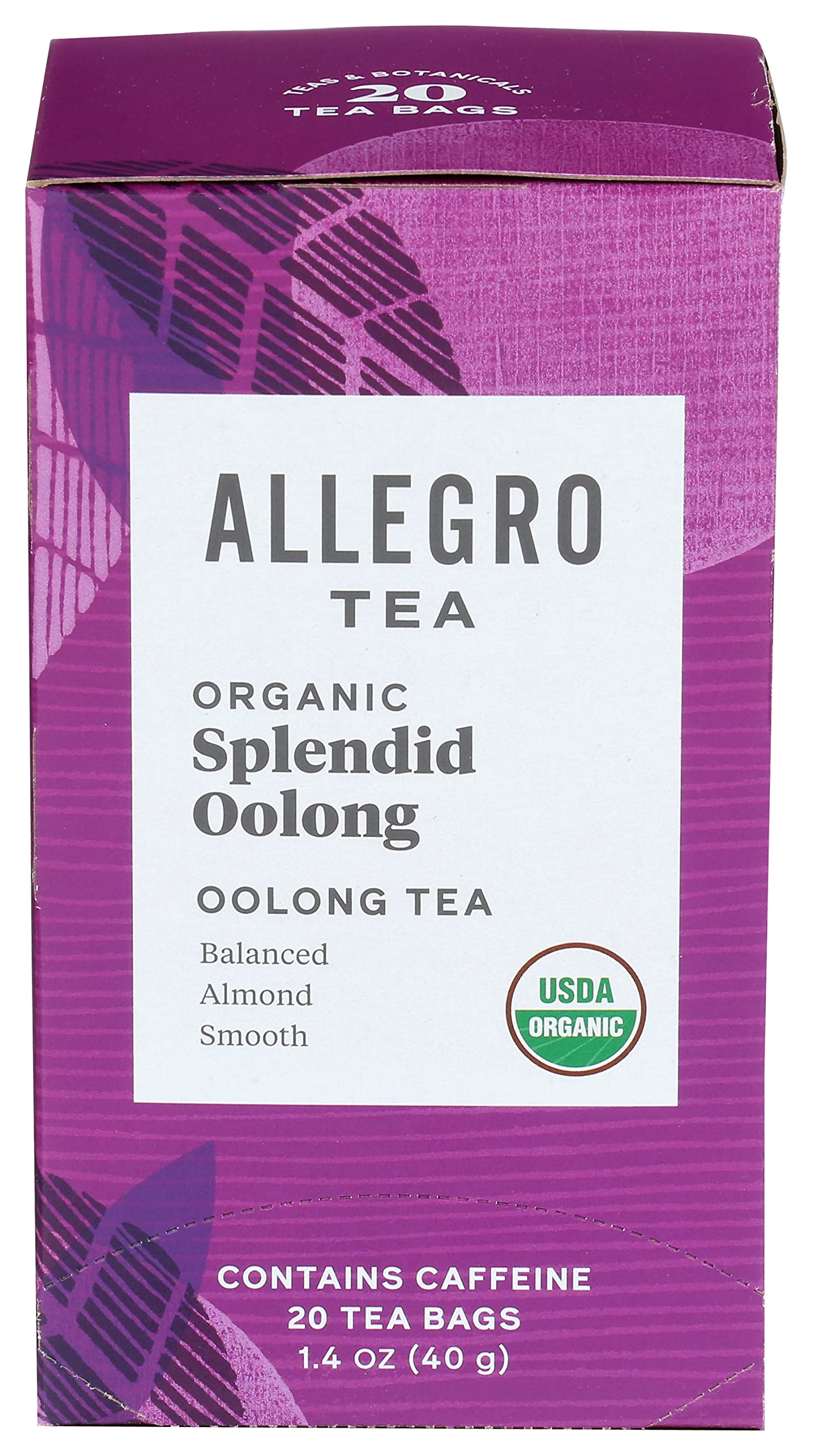 Allegro Tea Organic Oolong Tea Bags, 20 Count, Pack of 1