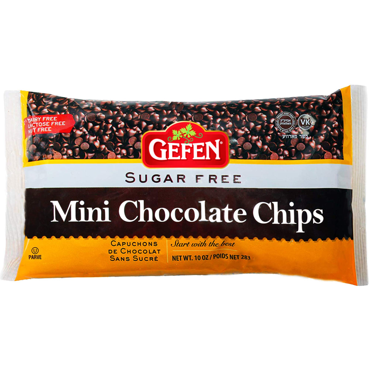 Gefen Mini Chocolate Chips, Sugar Free, Dairy Free, Nut Free, 10oz (2 Pack)