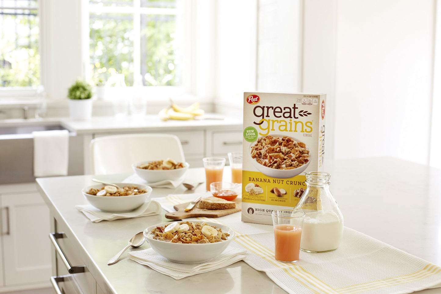 Post Great Grains Banana Nut Crunch Rte Cereal Banana Nut Crunch Flake And Cluster Box 15.5 Ounces 1