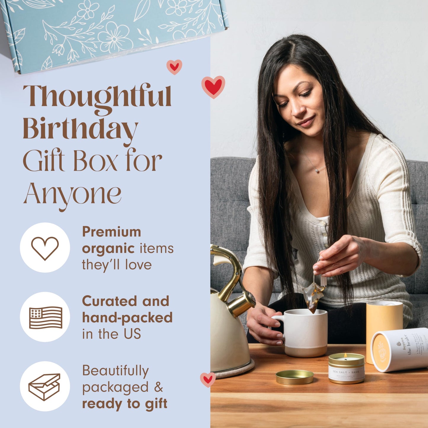 Birthday Tea gifts For Women Personalized Birthday gifts for Best Friend Sister Daughter Mom By Unboxme (Happy Birthday card)