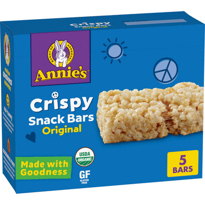 Annie's Organic Original Crispy Snack Bars, Gluten Free, 3.9 oz, 5 ct.