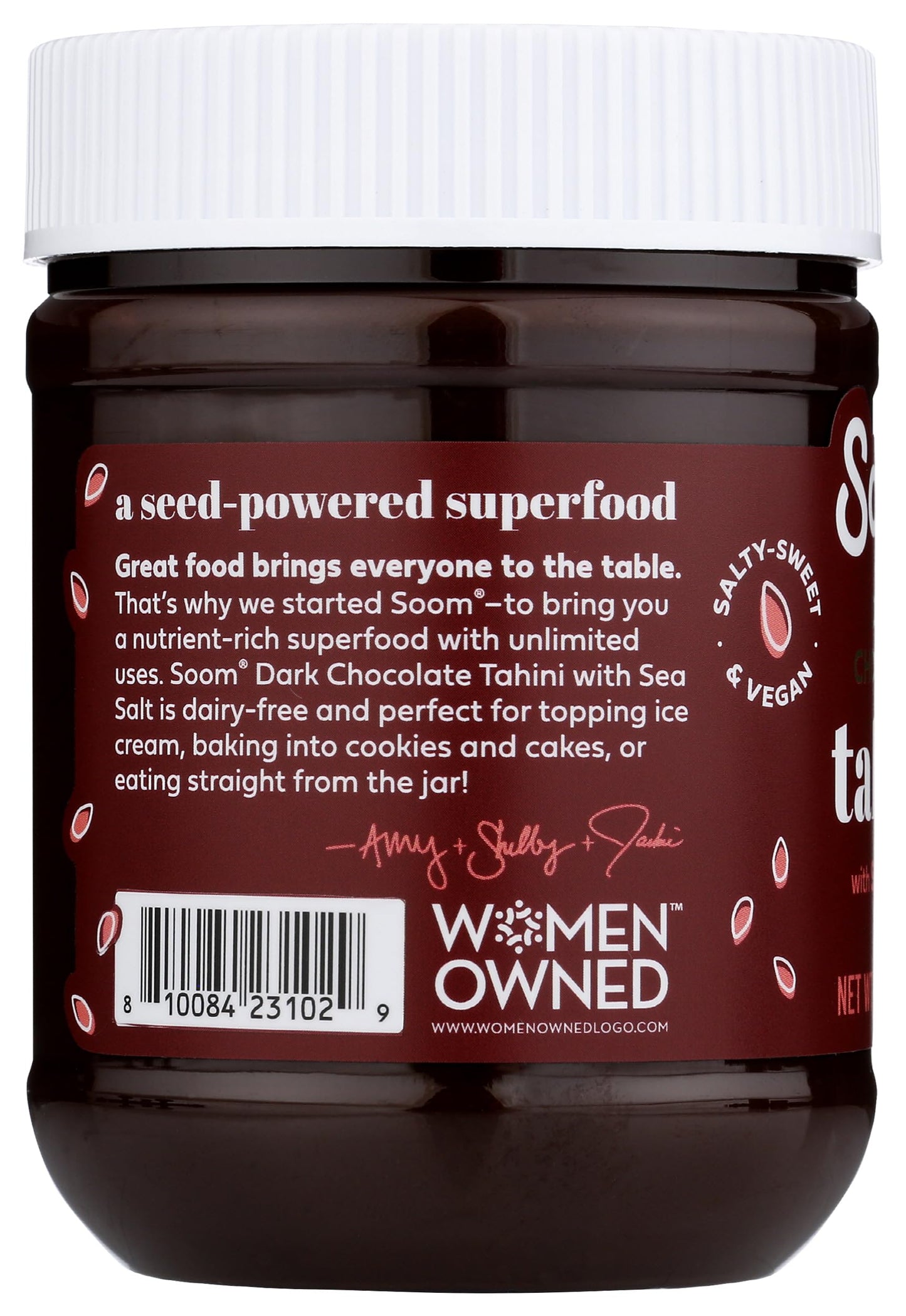 SOOM FOODS Dark Chocolate Sea Salt Tahini, 12 OZ