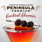 PENINSULA PREMIUM Cocktail Cherries - Gourmet, Sweet-Tart Flavor, 10.5 Ounce, Deep Bur dy-Red, Silky Smooth Syrup