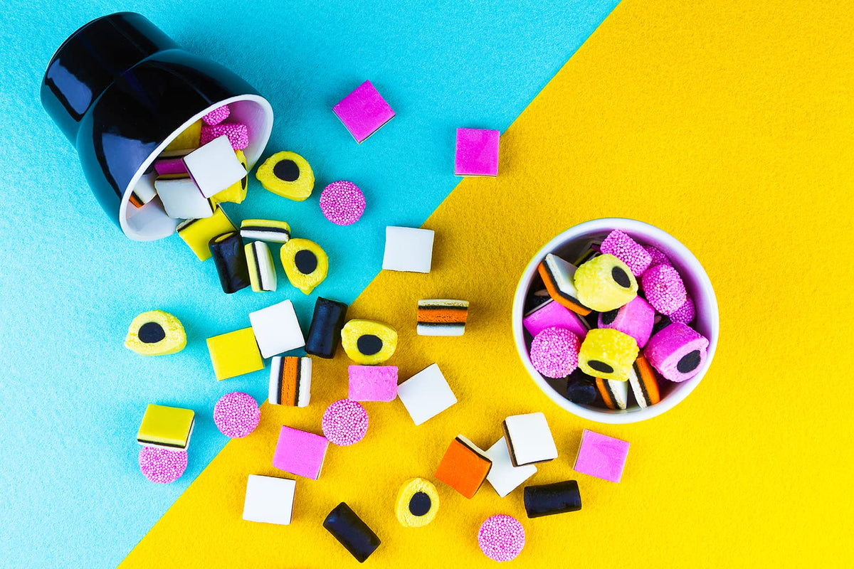 Fruidles English Style Allsorts Licorice Allsorts Gummies, Non-GMO (Half-Pound)
