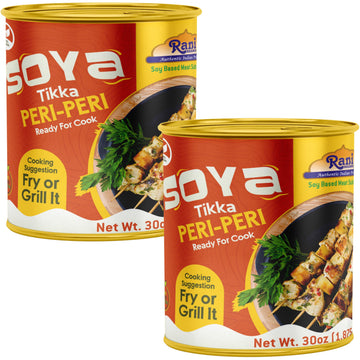 Rani Soya Tikka Peri-Peri 30oz (1.875lbs) 850g, Pack of 2, Ready for Cook ~ Easy Open Lid | All Natural | Vegan | No Colors | NO